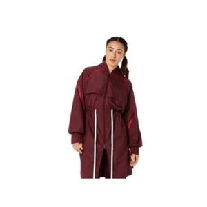 NWT ASICS Women's Nagino Woven Long Jacket Hooded Burgundy MD MSRP $170